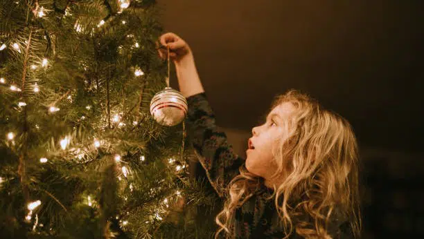 Decorating the Christmas tree