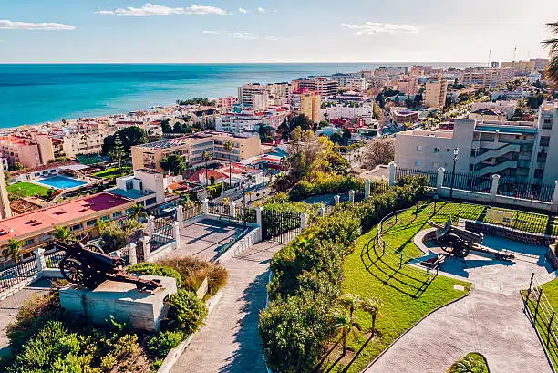 Beautiful view of Torremolinos coast. Malaga, Spain