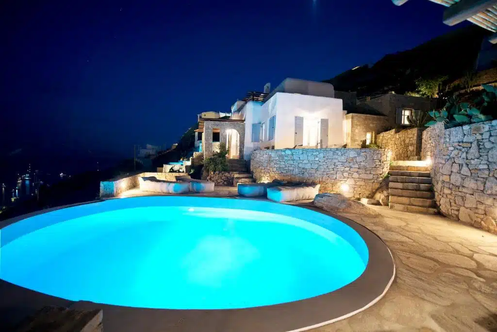 Psarou Villa with private heated pool by Diles Villas