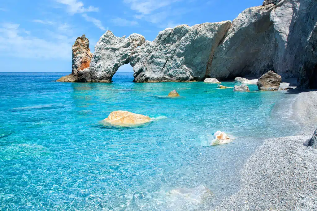 Lalaria beach on Vibratn Skiathos island