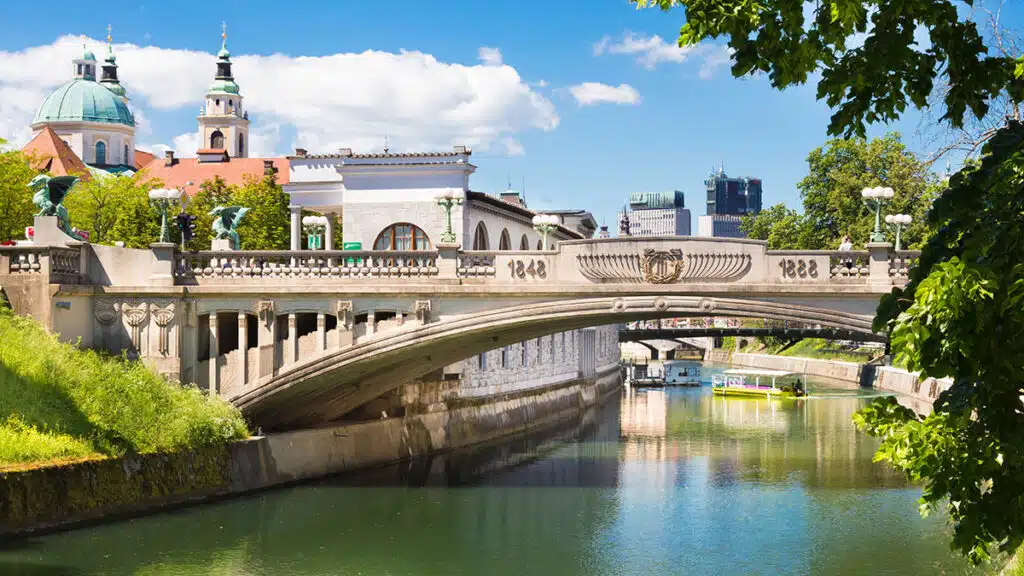 Dragon bridge in Ljubljana, Slovenia, Europe.