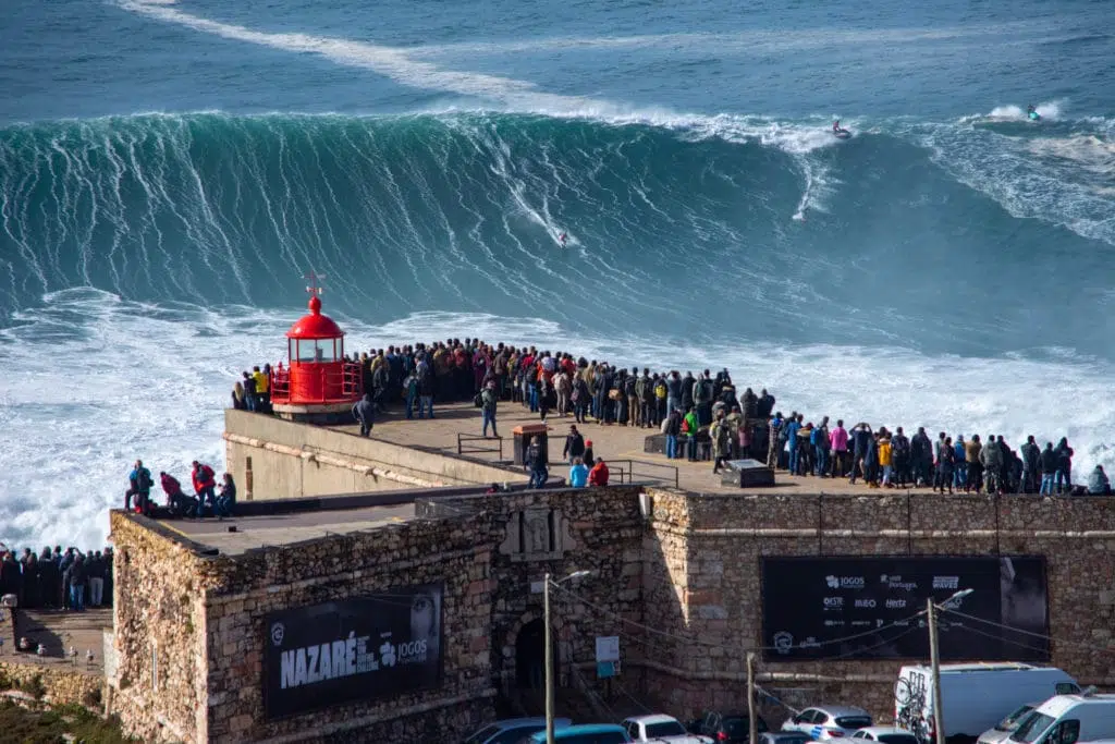 Nazare big waves watching