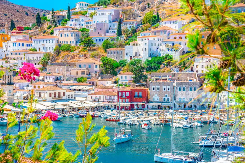 View of the amazing Hydra island, Greece.