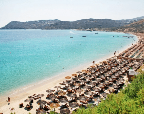 Elia beach on Mykonos